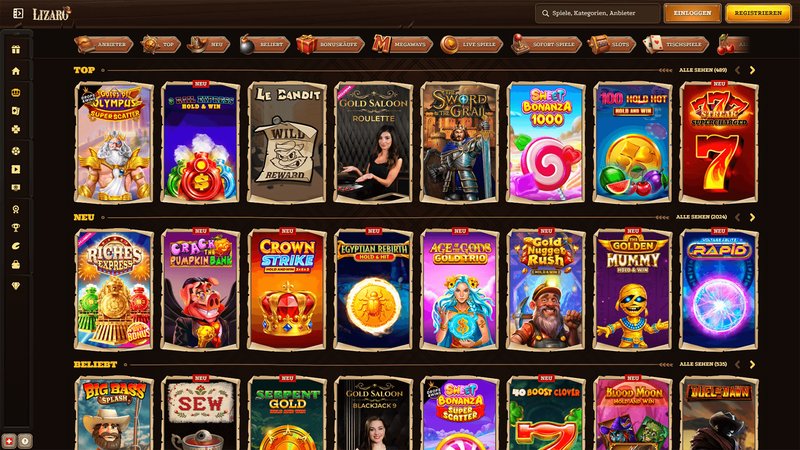 Lizaro online casino - Introductie voor de beginnende speler